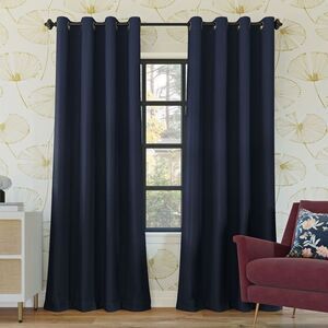 Sun Zero - 52"x84" Sun Zero 100% Blackout Oslo Theater Grade  Navy Blue